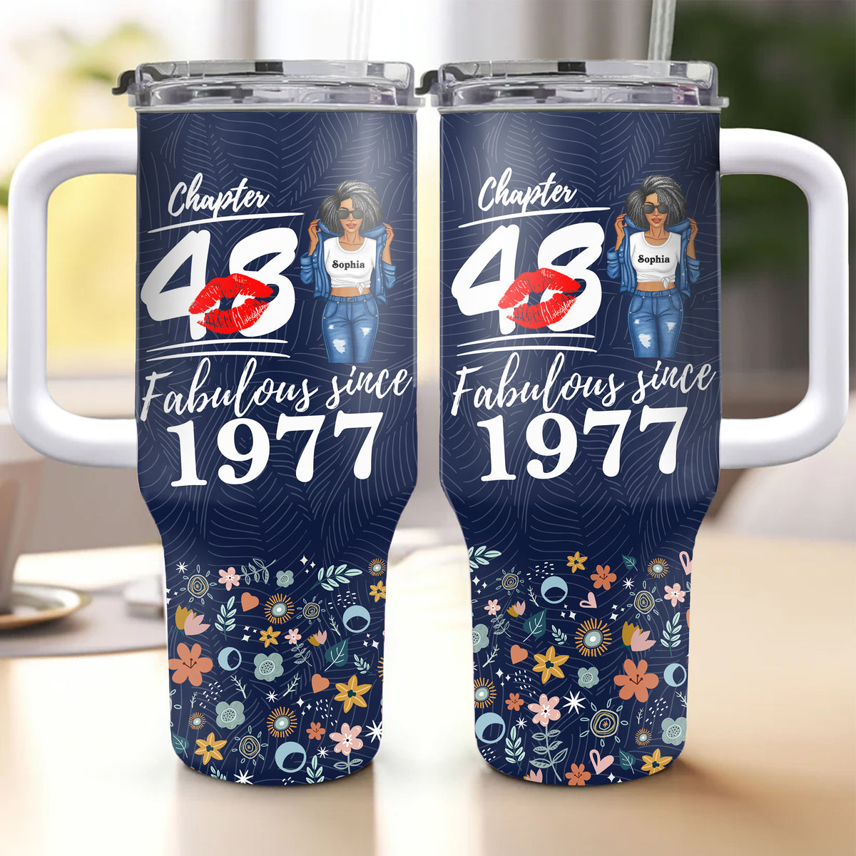 Personalized Tumbler With Straw, Gift Ideas 48th Birthday Woman-ALK