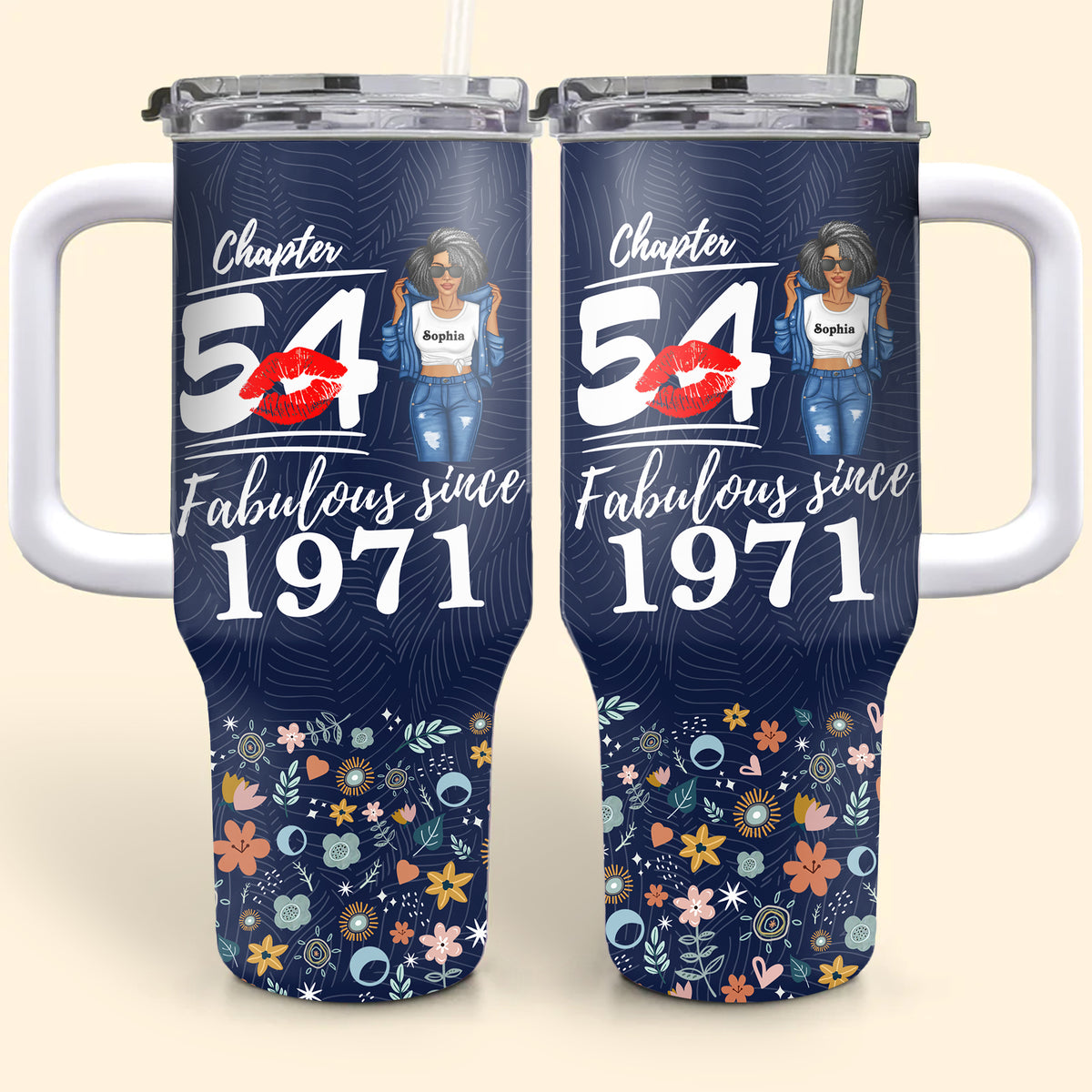 Personalized Tumbler With Straw, Gift Ideas 54th Birthday Woman-ALK