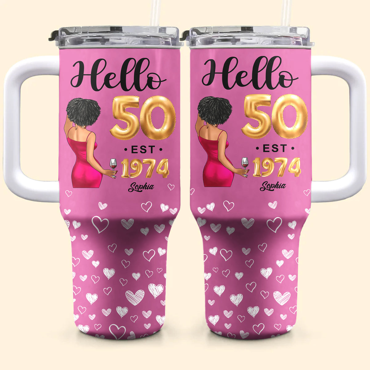 Personalized Tumbler With Straw, Gift Ideas 50th Birthday Woman-ALK