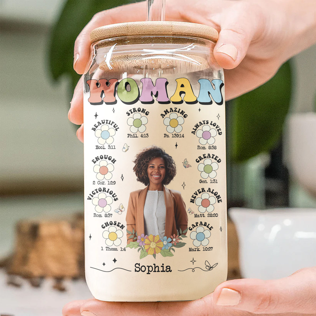 Personalized Clear Glass Can For March Queens, March Birthday Gift Ideas