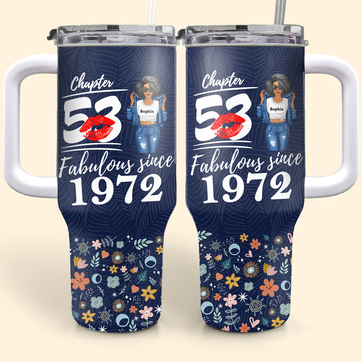 Personalized Tumbler With Straw, Gift Ideas 53rd Birthday Woman-ALK