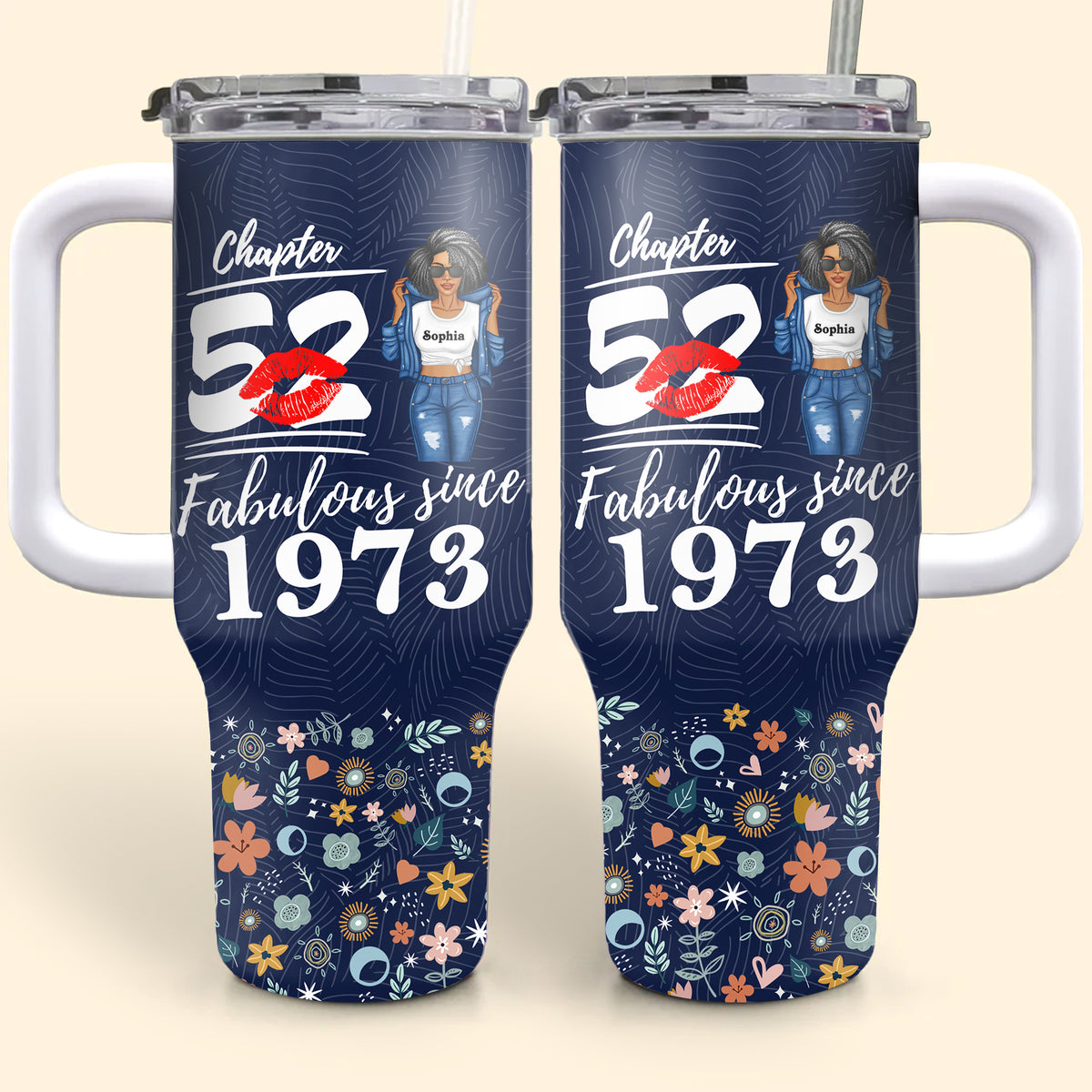 Personalized Tumbler With Straw, Gift Ideas 52nd Birthday Woman-ALK