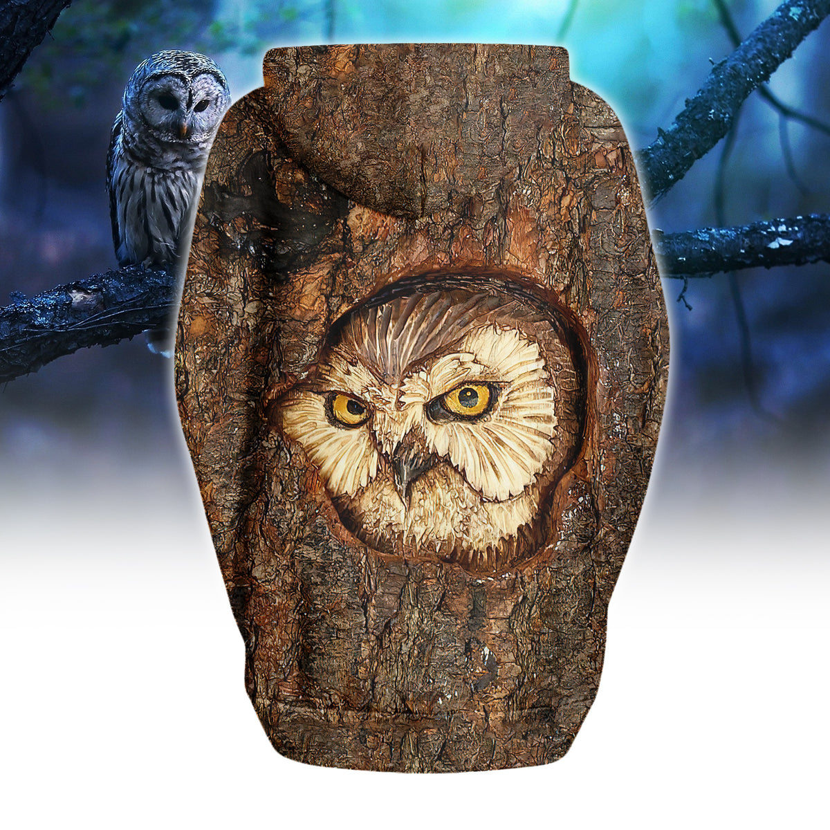 Women's Knitted Fleece Cloak With Kangaroo Pocket- Personalized Gift Ideas For Owl Lovers