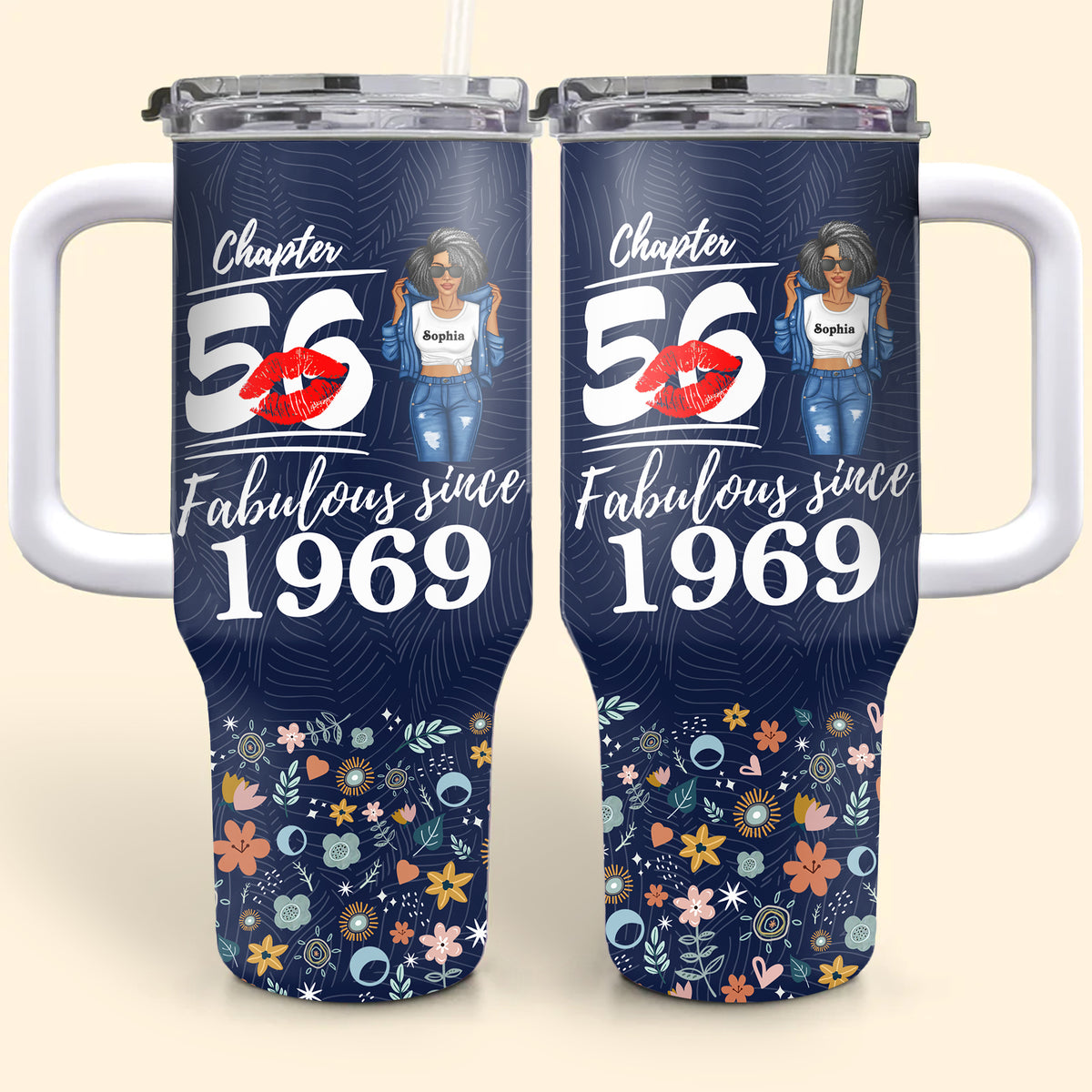 Personalized Tumbler With Straw, Gift Ideas 56th Birthday Woman-ALK