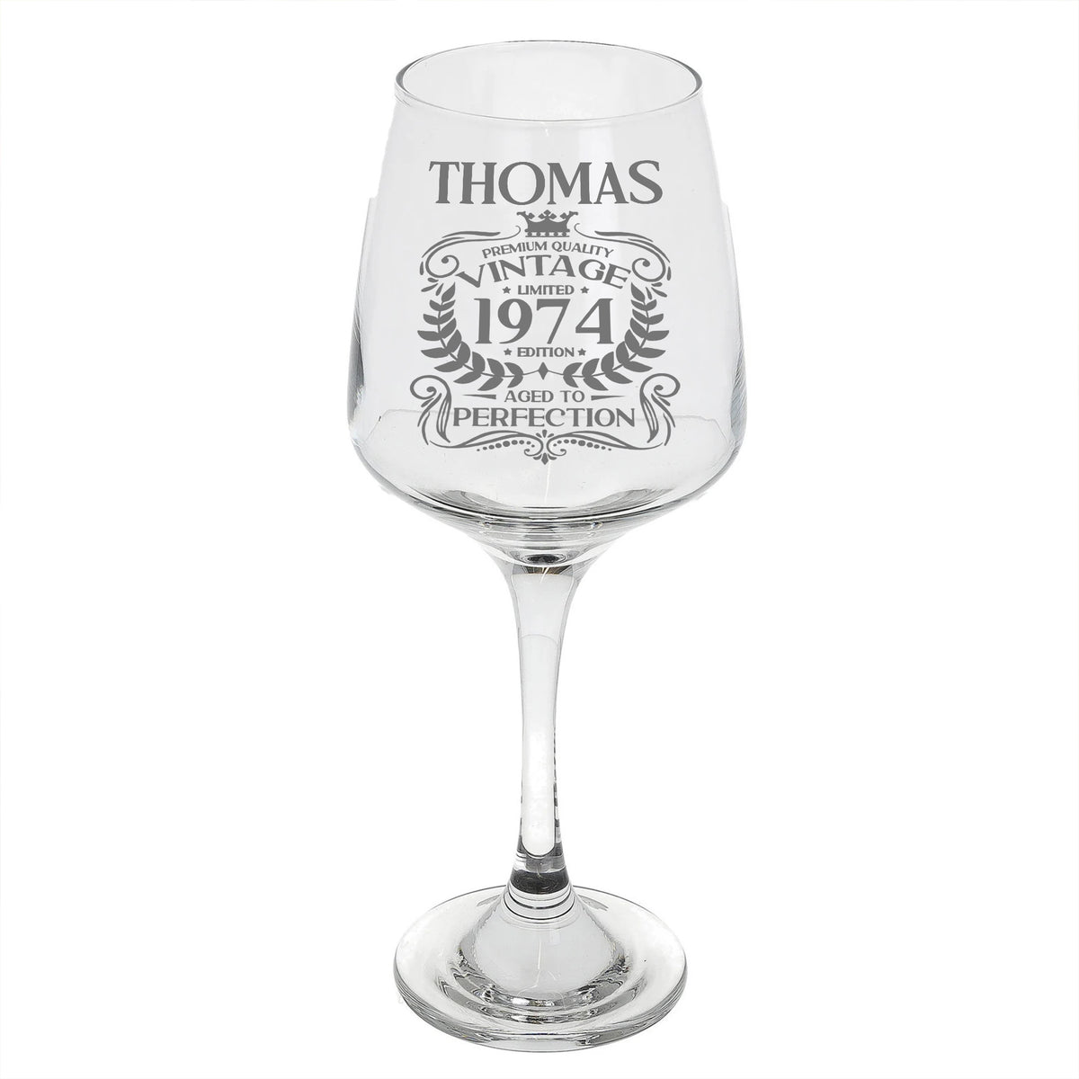 Vintage 1974 Engraved Wine Glass - 50th Birthday Aged to Perfection - Gifts for 50 Year Old – 50th Birthday Red White Rose Wine Glass-YPT-HMT