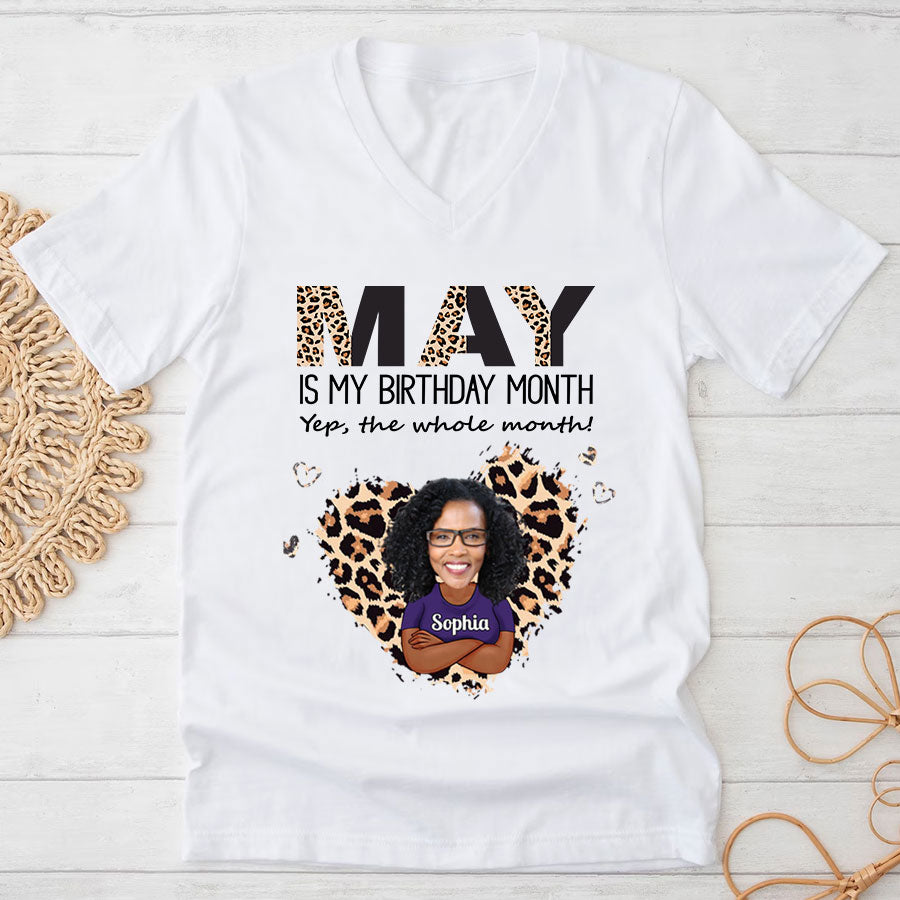 May Birthday Shirt, Custom Birthday Shirt, Queens Born In May, Custom Photo May Birthday Gifts, May Shirts For Woman
