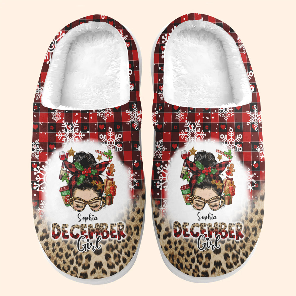 Personalized Slippers, Custom Birthday Gifts For December Girls, December Gifts