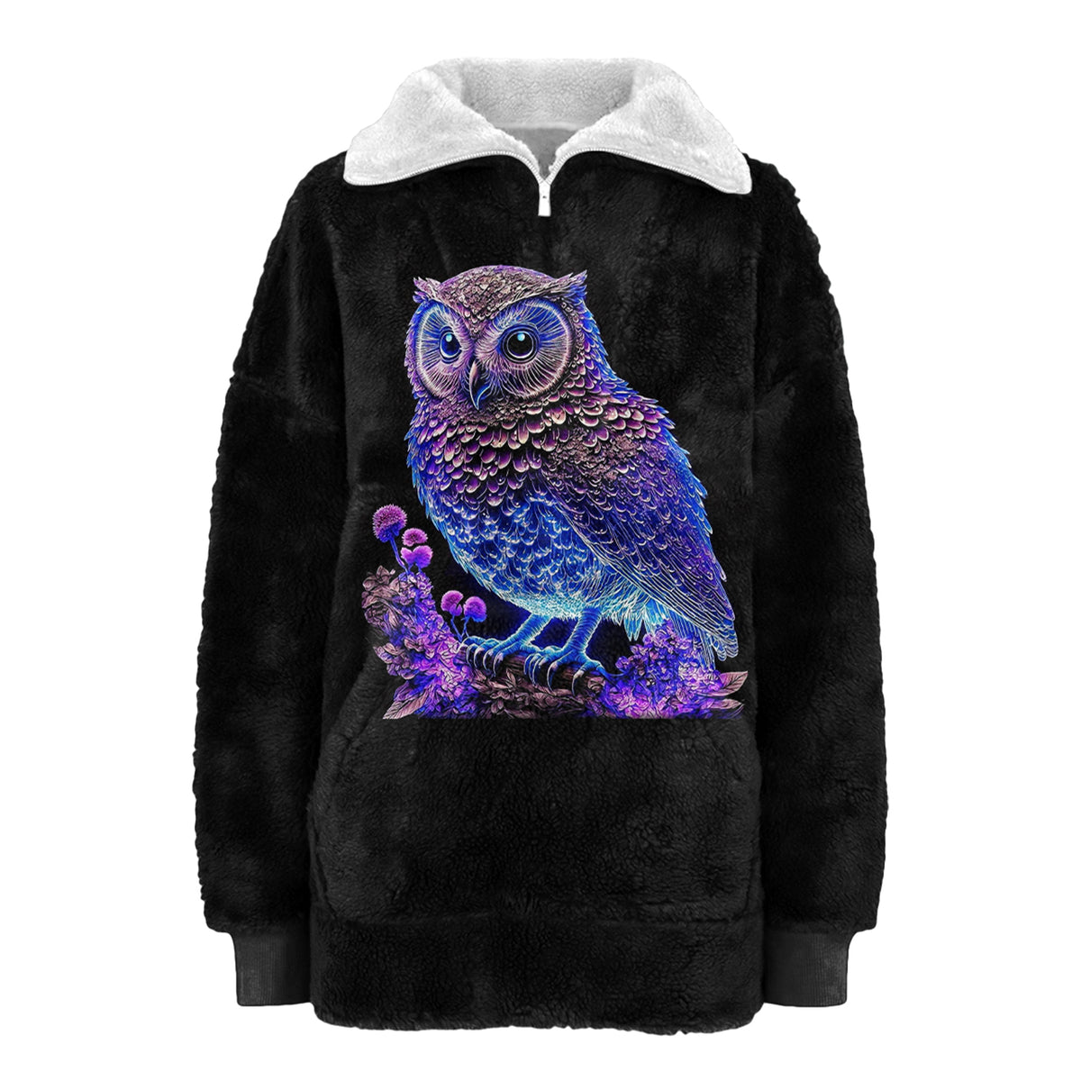 Borg Fleece Sweatshirt - Personalized Gift For Owl Lovers