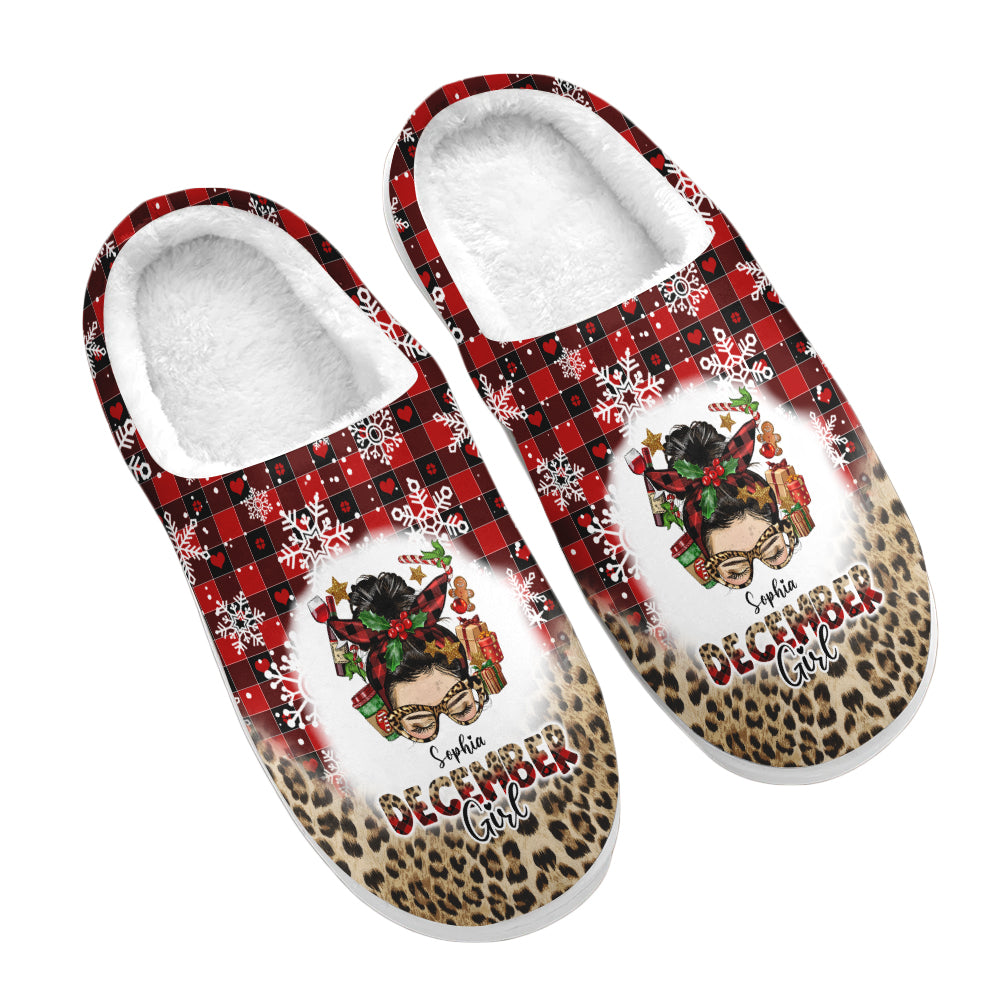 Personalized Slippers, Custom Birthday Gifts For December Girls, December Gifts