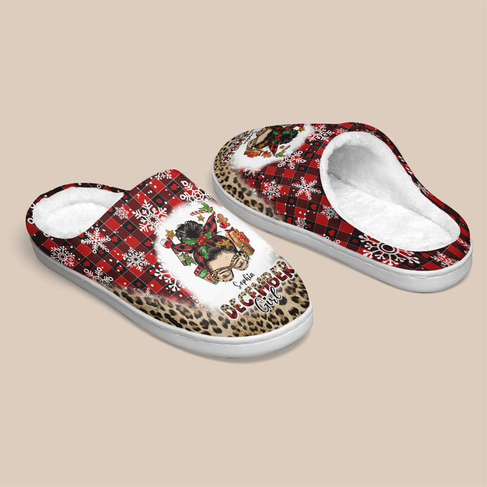 Personalized Slippers, Custom Birthday Gifts For December Girls, December Gifts
