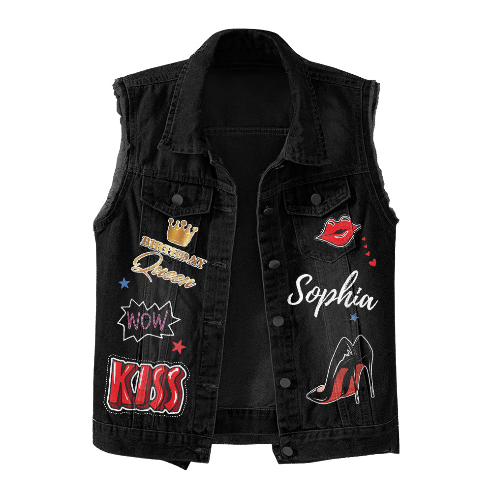 Premium Log Denim Vest - Personalised 50th Birthday Gifts, Gift Ideas 50th Birthday Woman