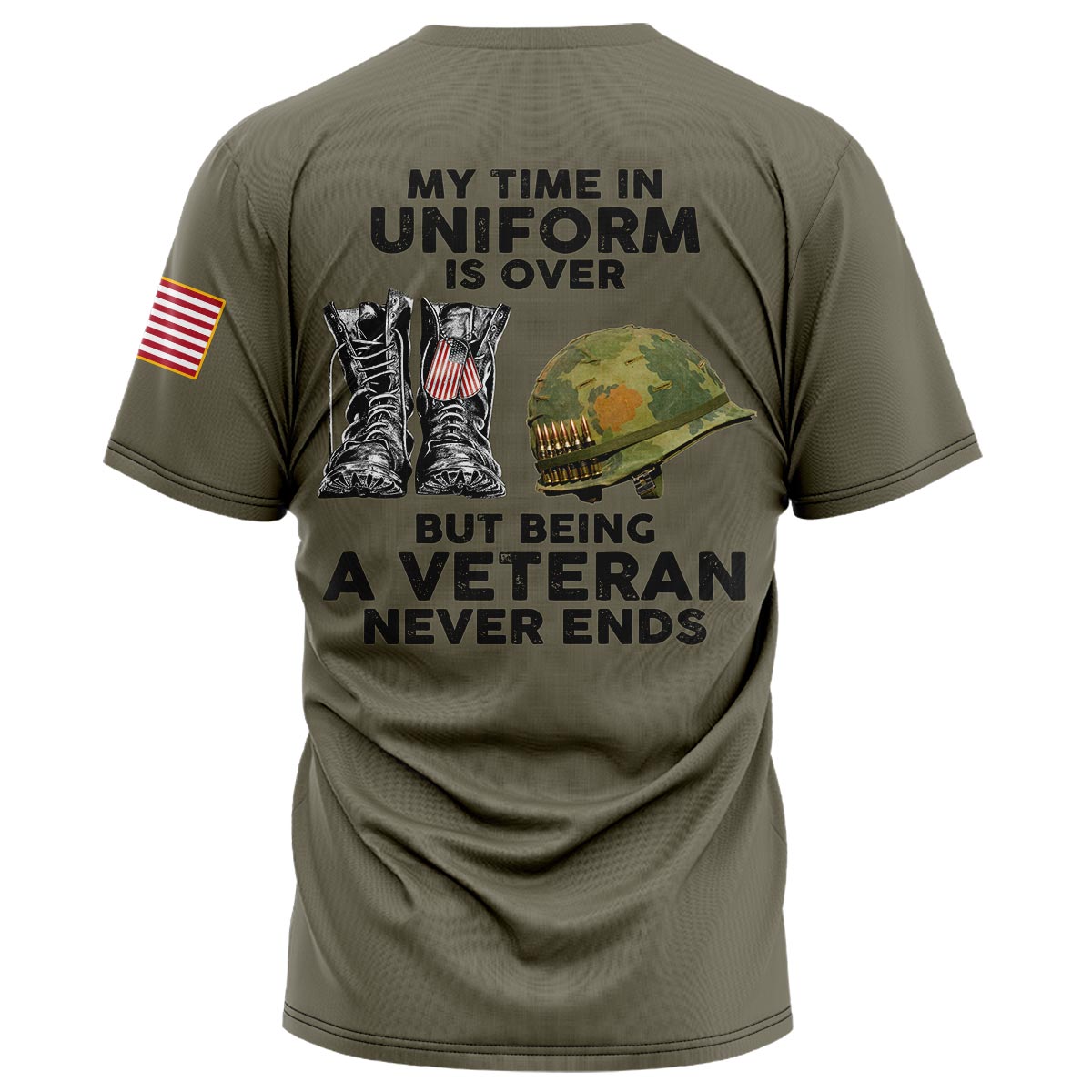 My Time In Uniform Is over But Being A Veteran Never Ends Shirt