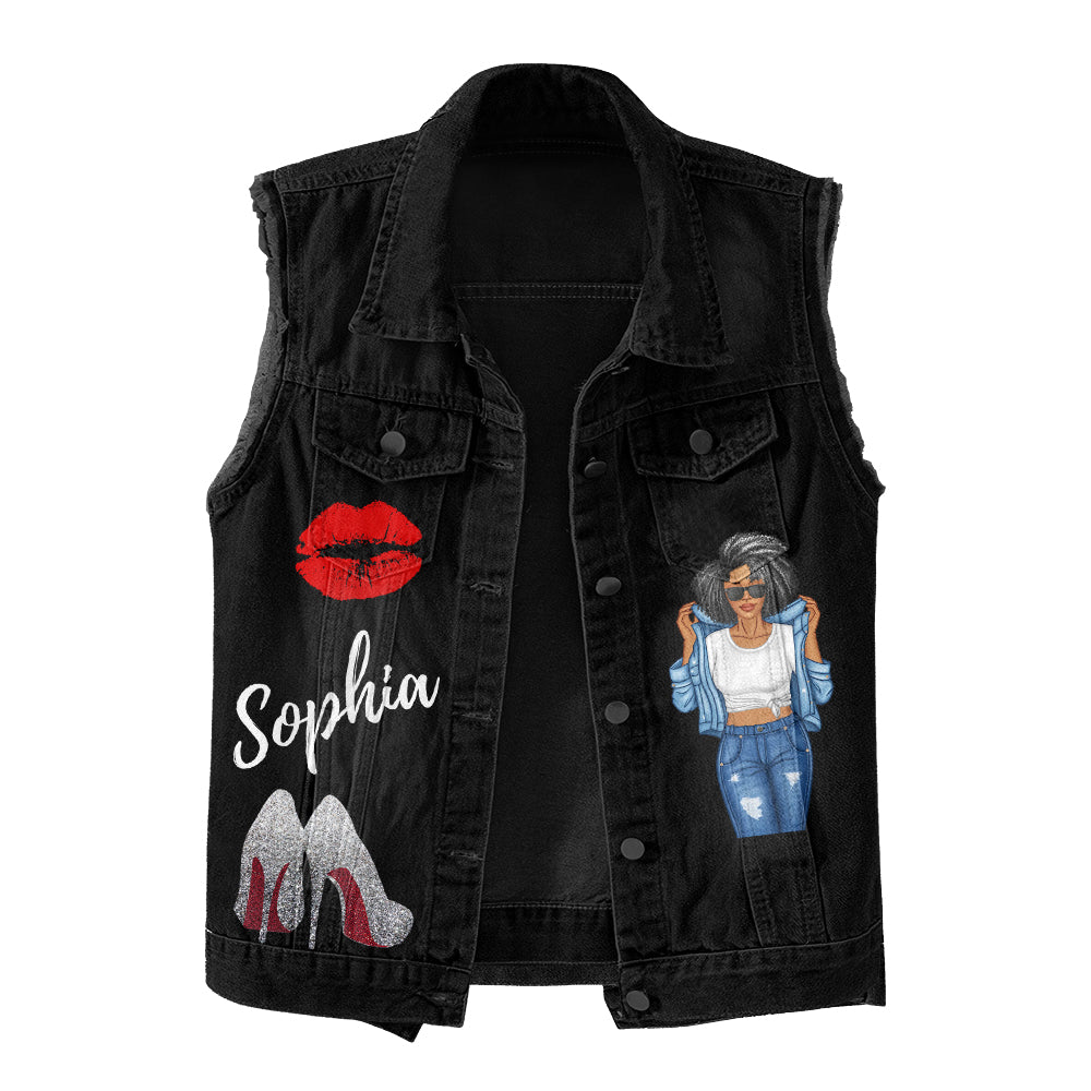 Premium Log Denim Vest - Personalised 50th Birthday Gifts, Gift Ideas 50th Birthday Woman