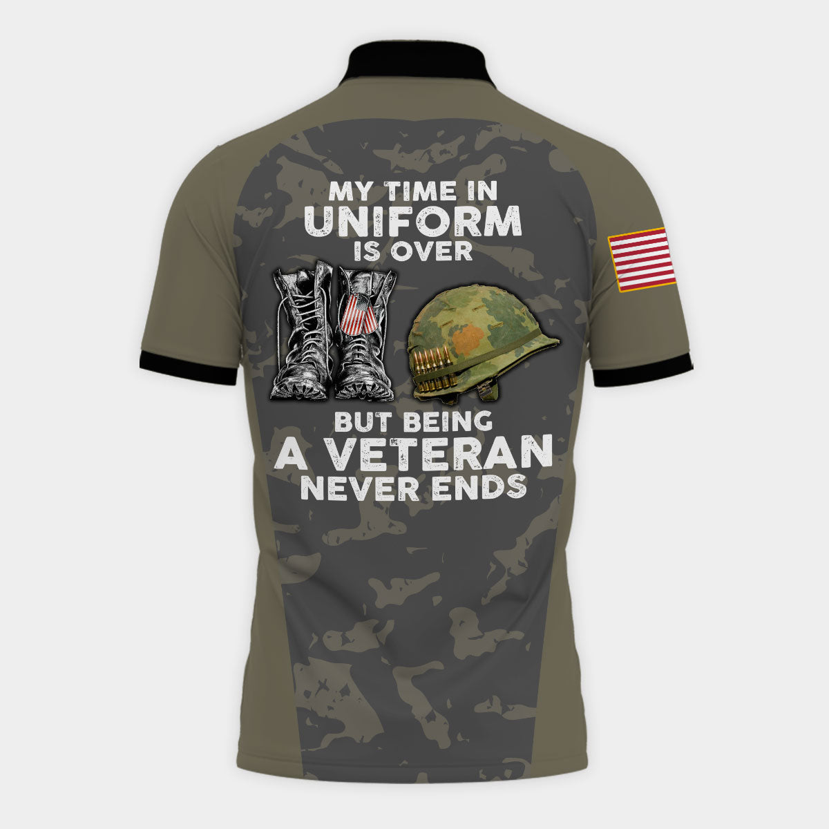 My Time In Uniform Is Over But Being A Veteran Never Ends Polo