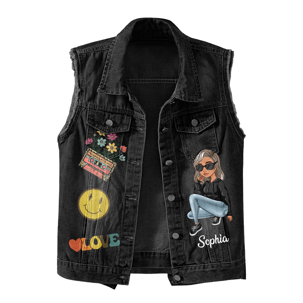 Premium Log Denim Vest - Personalised 50th Birthday Gifts, Gift Ideas 50th Birthday Woman
