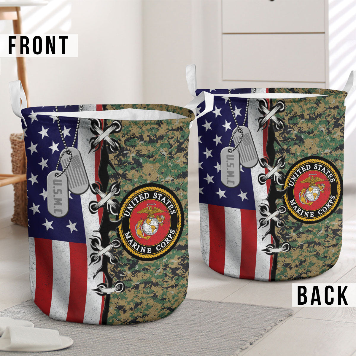 USMC Flag Laundry Basket
