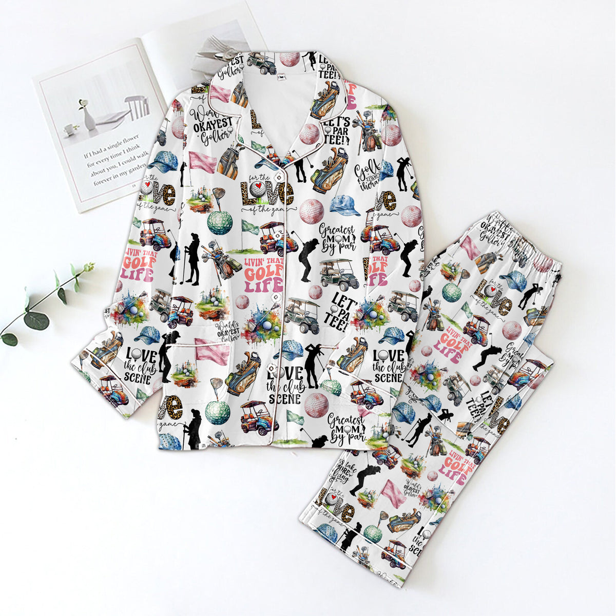 Personalized Women&#39;s Pajama Set, Gift For Golfers