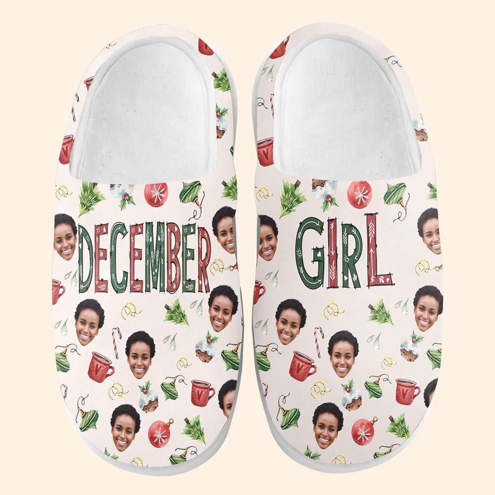 Personalized Slippers, Custom Birthday Gifts For December Girls, December Birthday Gifts For Black Woman