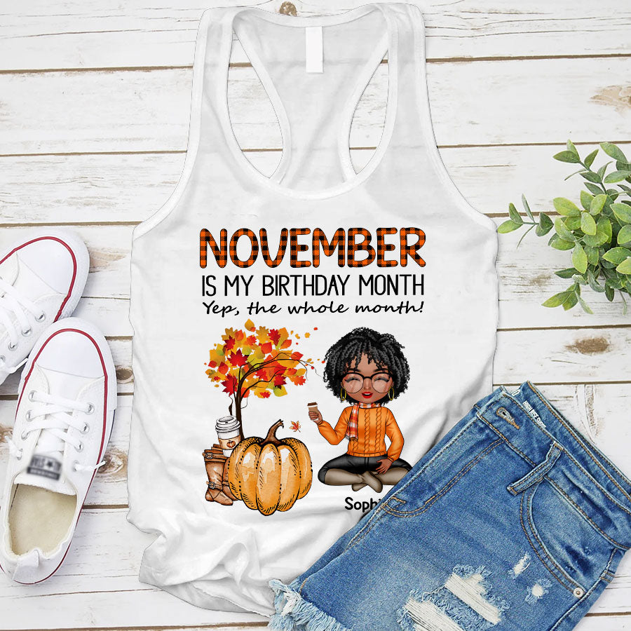 Custom Birthday Shirt, Queen Was Born In November, November Birthday Shirts For Woman, November Birthday Gift
