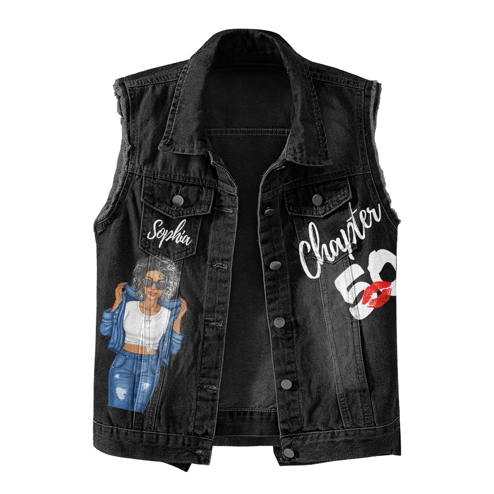 Premium log denim vest - Personalised 50th Birthday Gifts, Gift Ideas 50th Birthday Woman