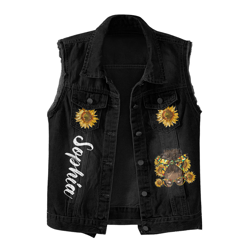 Premium Log Denim Vest - November Birthday Gifts, Custom Birthday Gift, Queens Are Born In November