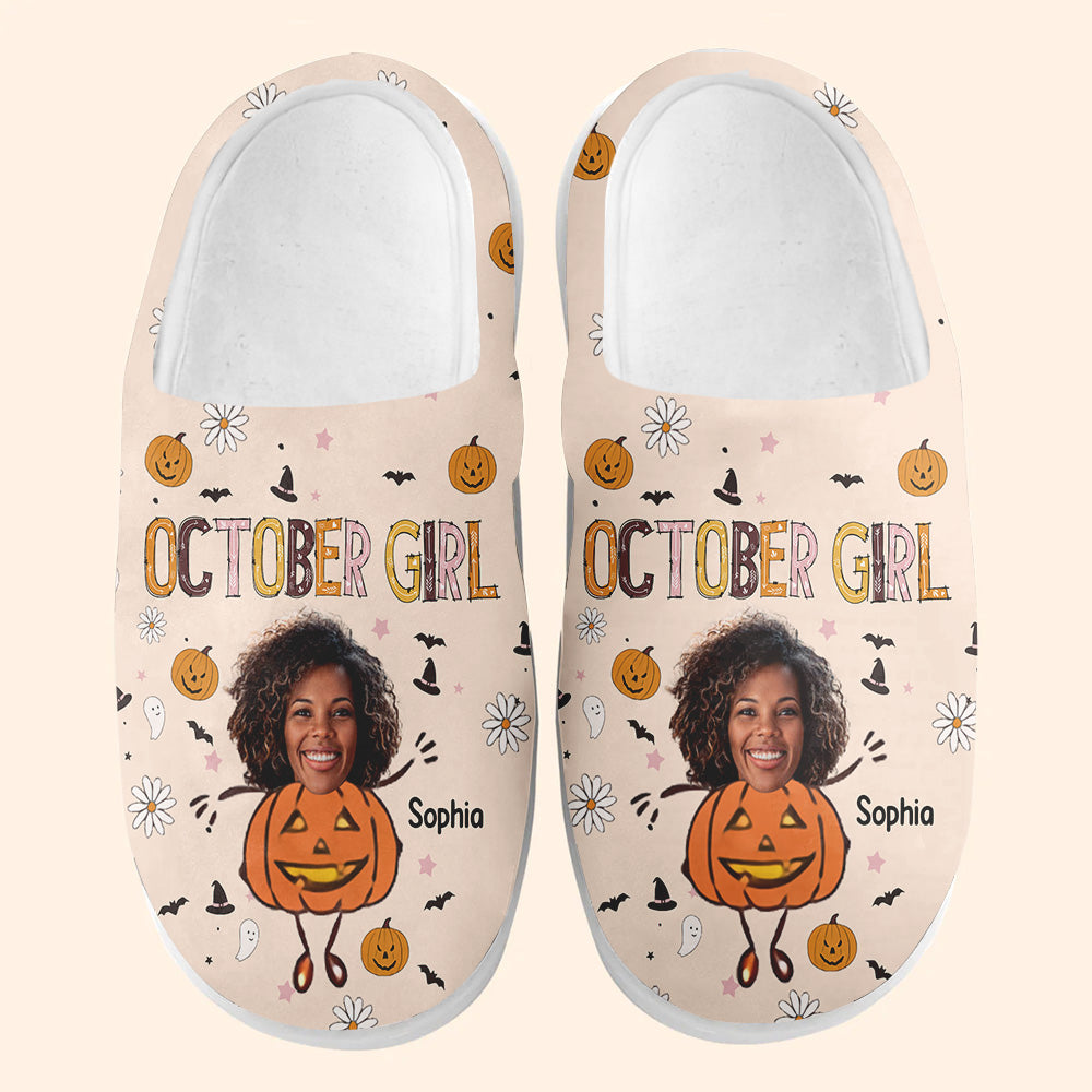 Personalized Slippers, Custom Birthday Gifts For October Girls, October Birthday Gifts For Black Woman