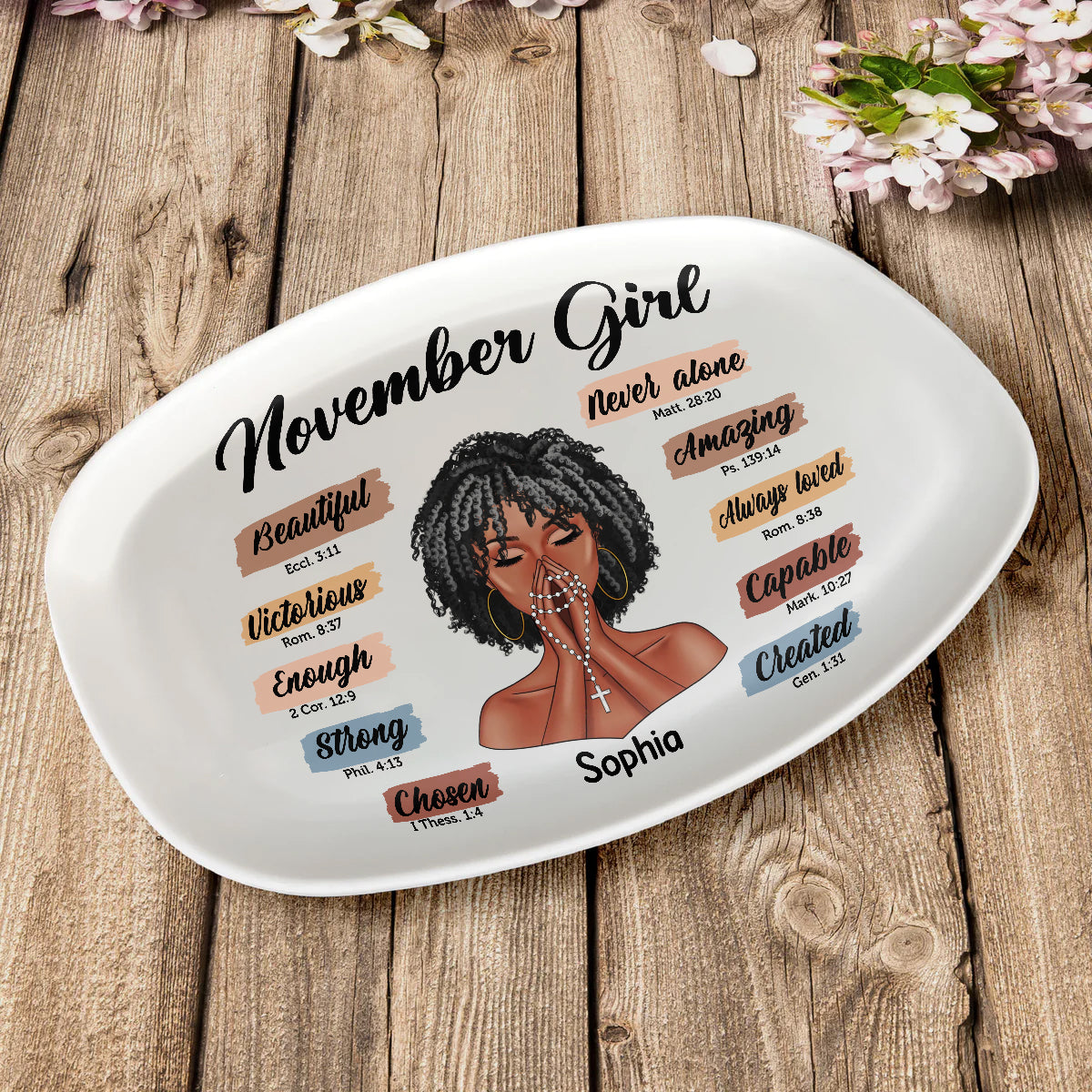 Personalized  Serving Platter, Custom Birthday Gifts For November Girls, November Gifts