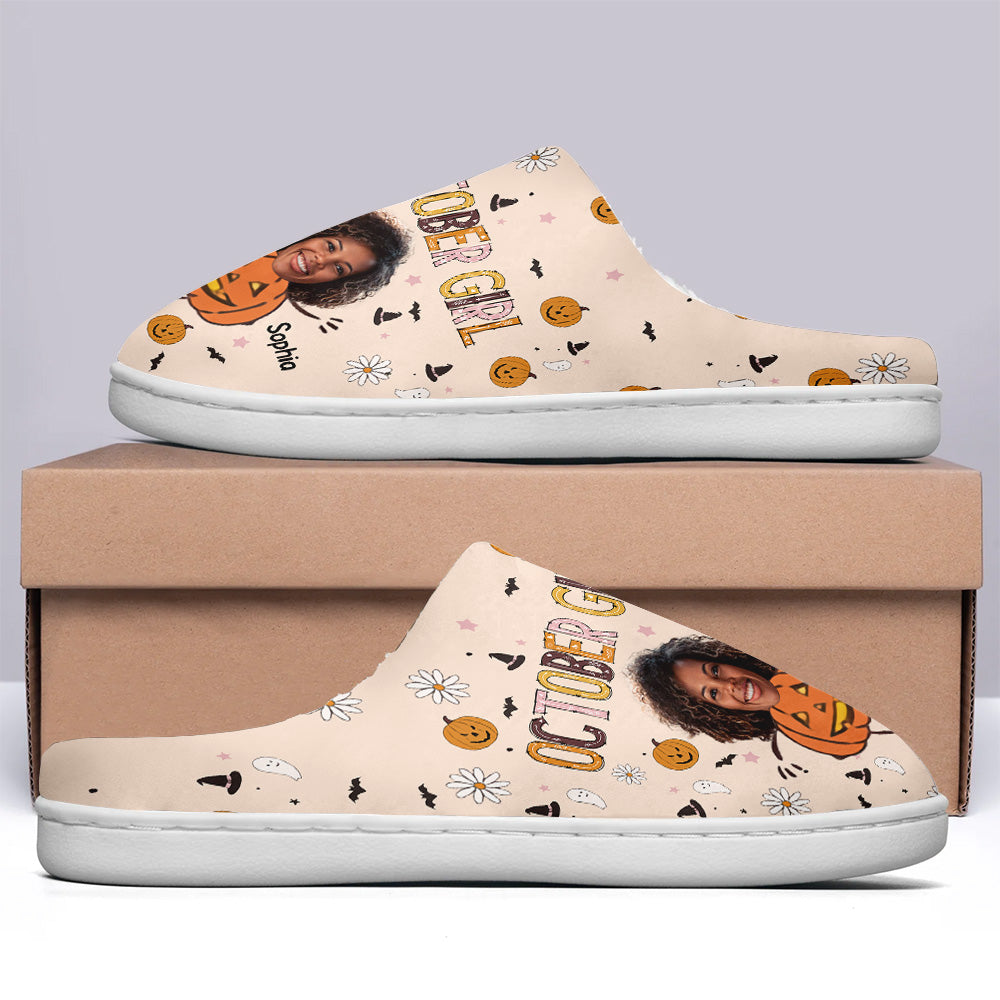 Personalized Slippers, Custom Birthday Gifts For October Girls, October Birthday Gifts For Black Woman