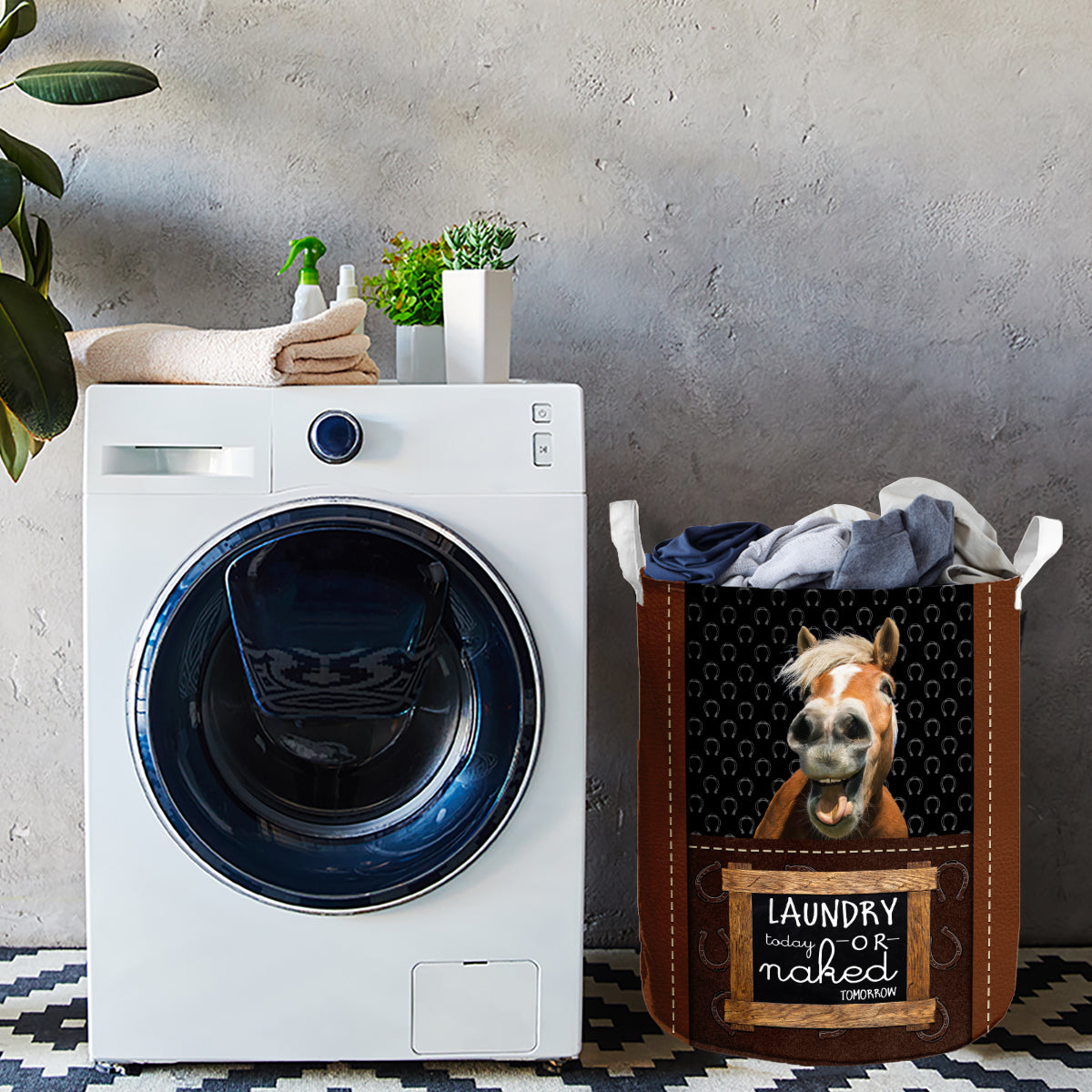 Laundry Today Or Naked Tomorrow Horse Laundry Basket