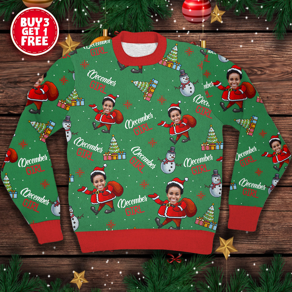 Custom Birthday Sweater, Queens Born In December, December Birthday Gifts For Afro Woman, December Birthday Gifts