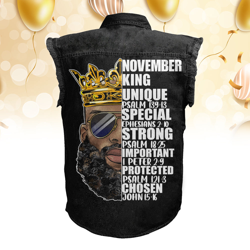 Sleeveless Cutoff jacket - Personalised November Month Birthday Gifts, Gift Ideas November Month Birthday Man