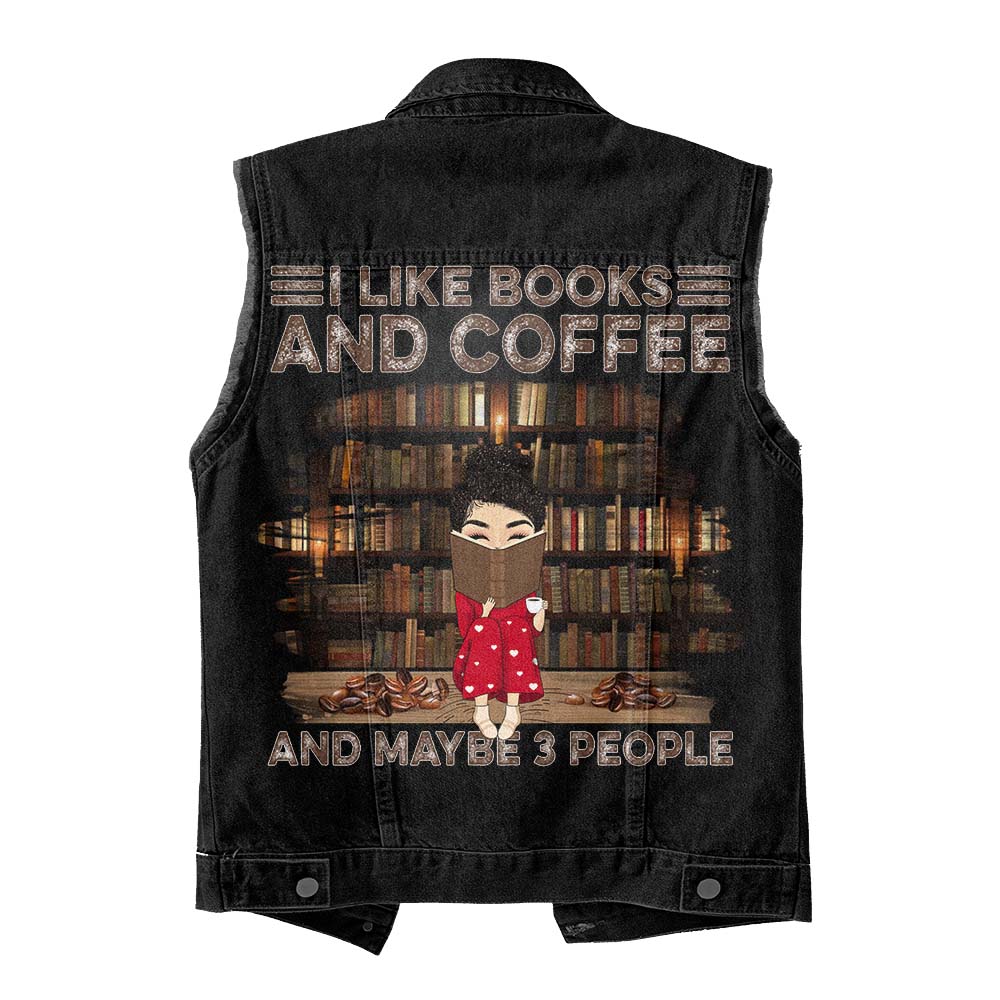 Premium Log Denim Vest - Gift For Women, Denim Vest Book, Reading Book Lover
