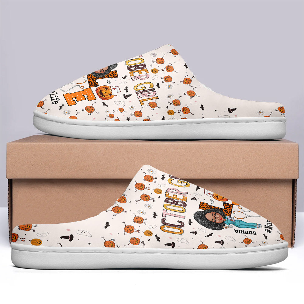 Personalized Slippers, Custom Birthday Gifts For October Girls, Birthday Gifts For Nurses, Halloween gifts