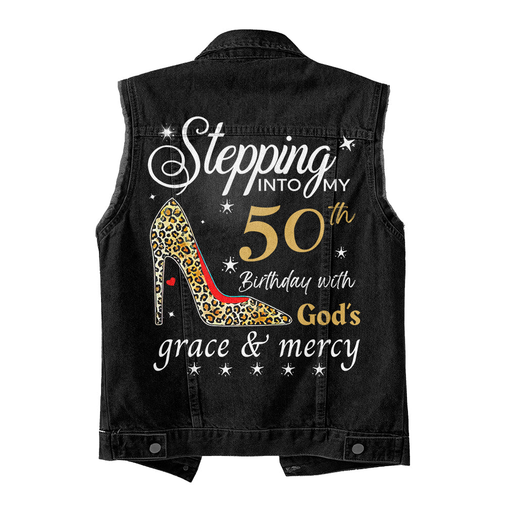 Premium Log Denim Vest - Personalised 50th Birthday Gifts, Gift Ideas 50th Birthday Woman