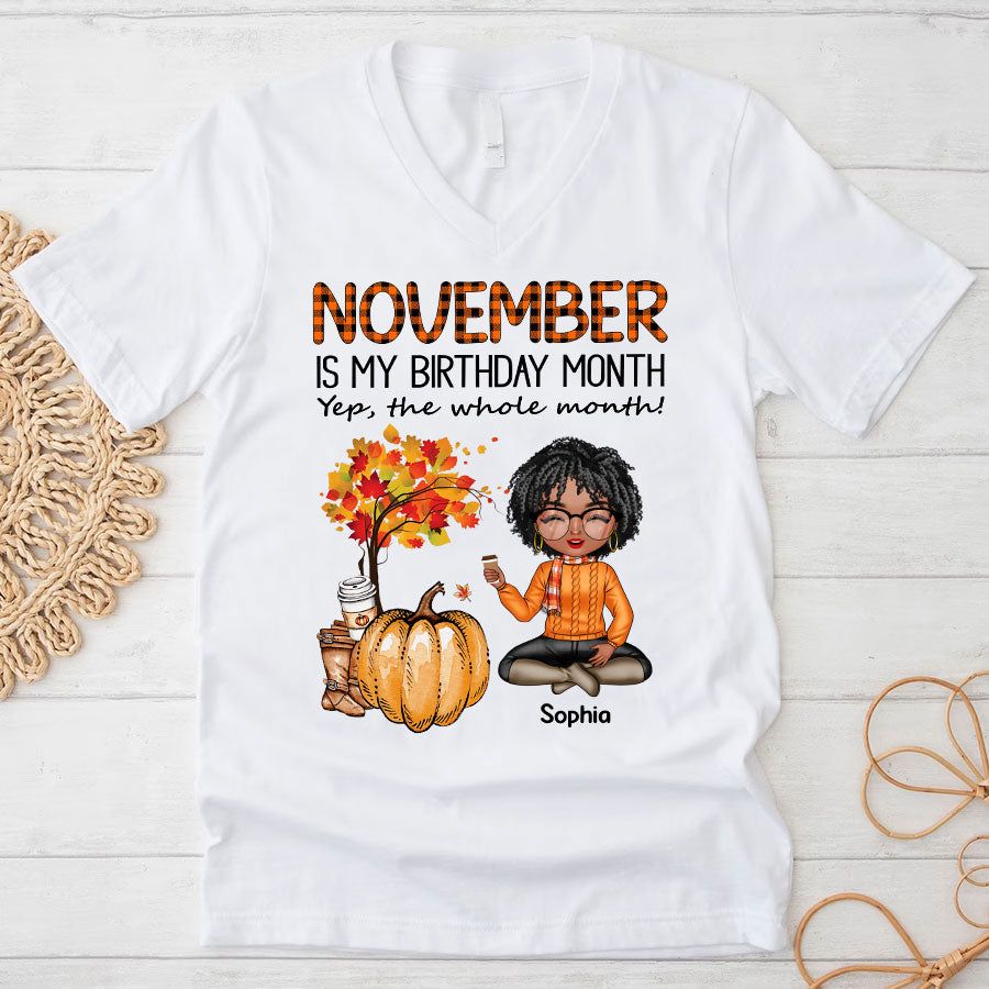 Custom Birthday Shirt, Queen Was Born In November, November Birthday Shirts For Woman, November Birthday Gift