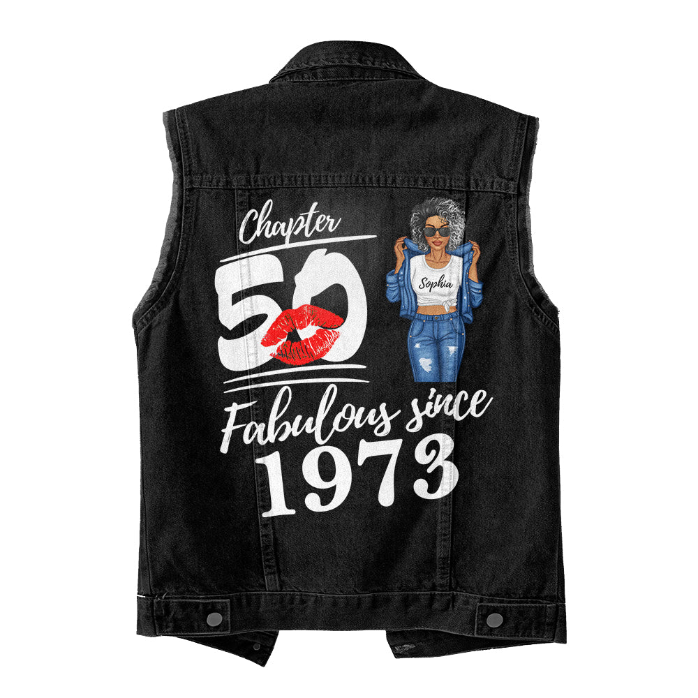 Premium log denim vest - Personalised 50th Birthday Gifts, Gift Ideas 50th Birthday Woman