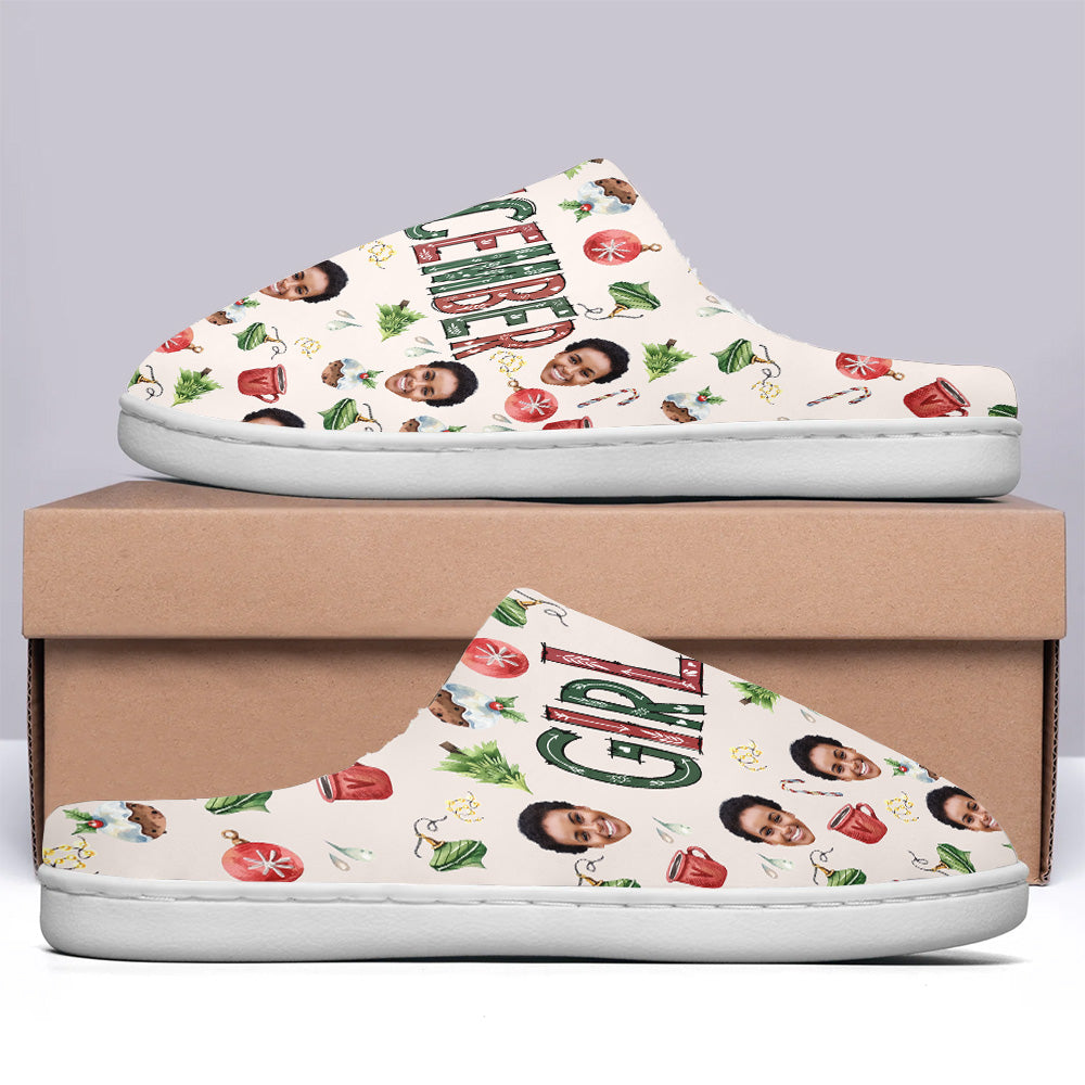 Personalized Slippers, Custom Birthday Gifts For December Girls, December Birthday Gifts For Black Woman