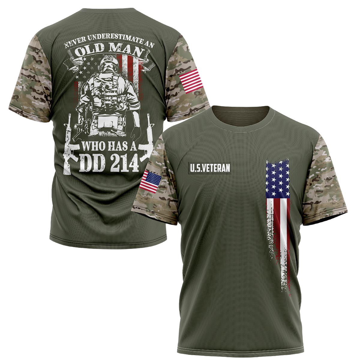 Never Underestimate An Old Man Who Has a DD-214 Shirt