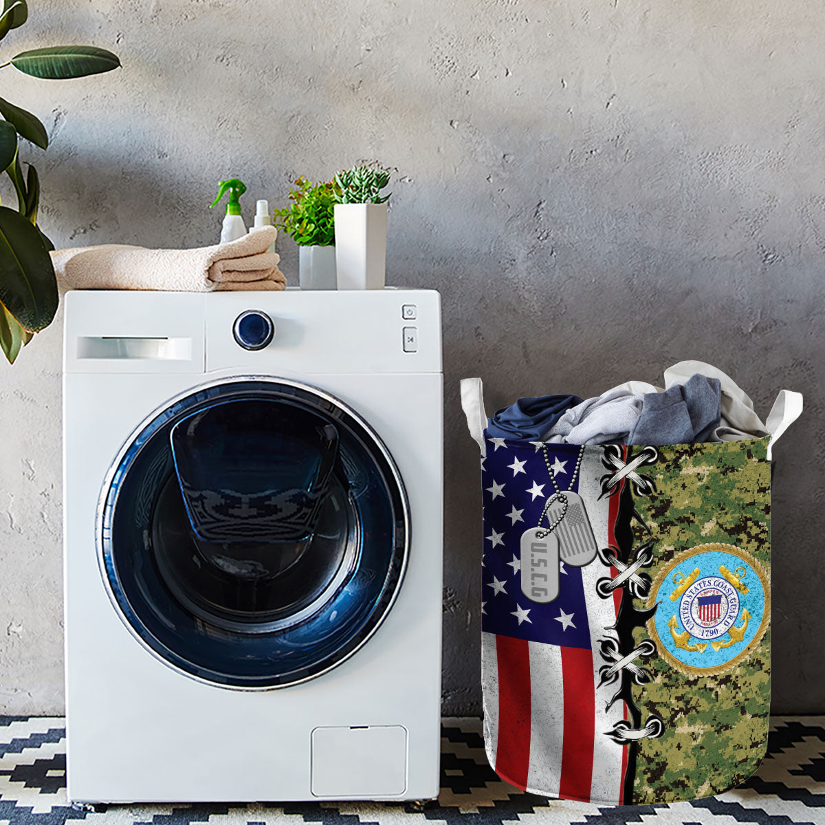 U.S. Coast Guard FLag Laundry Basket