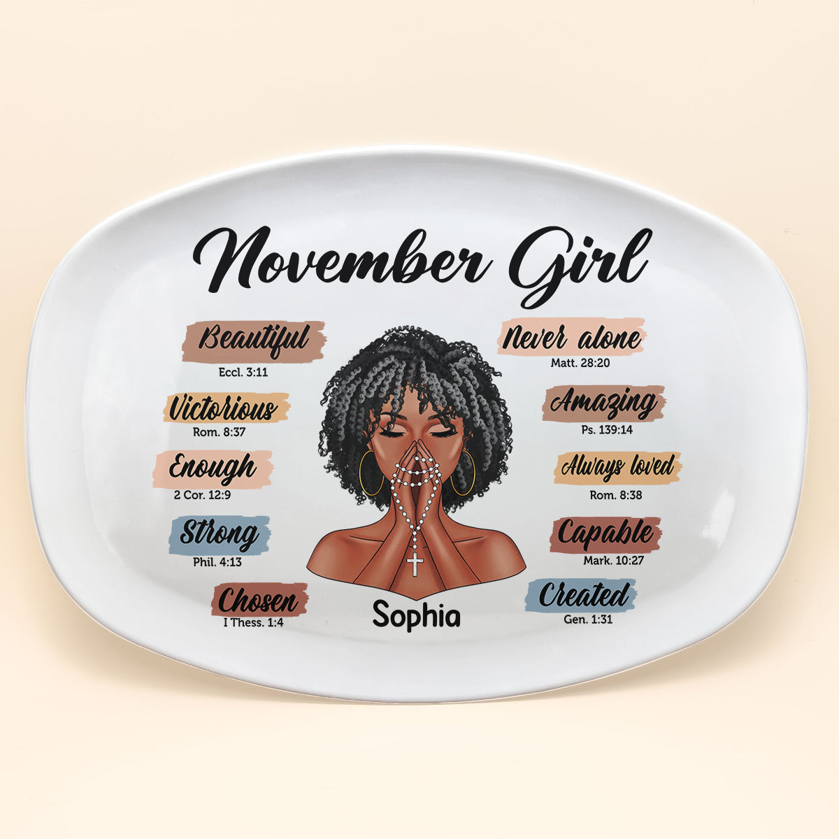 Personalized  Serving Platter, Custom Birthday Gifts For November Girls, November Gifts