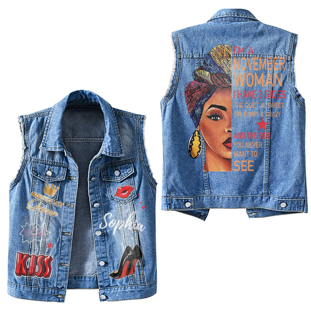 Premium Log Denim Vest - Personalised 50th Birthday Gifts, Gift Ideas 50th Birthday Woman