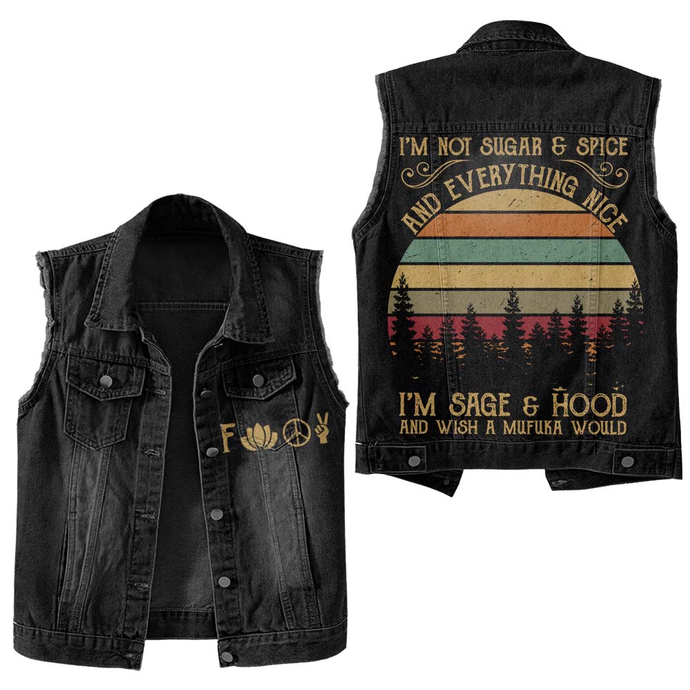 Premium Log Denim Vest - Gift For Women, Denim Vest Yoga, Yoga Lover