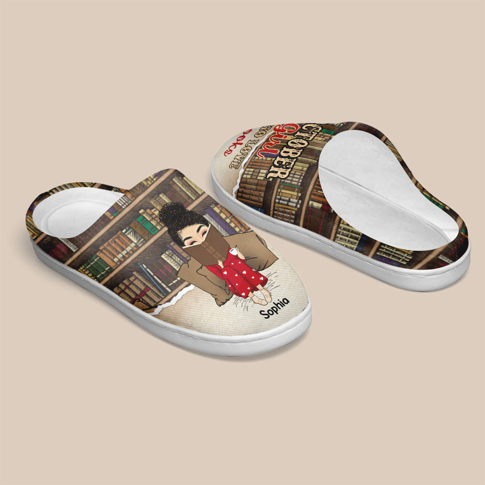 Personalized Slippers, Custom Birthday Gifts For October Girls, October Birthday Gifts For Book Lovers
