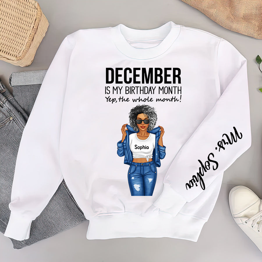 Personalised December Birthday Gifts, December And Fabulous Sweatshirt, December Birthday Shirt Ideas, Gift Ideas For December Birthday Woman