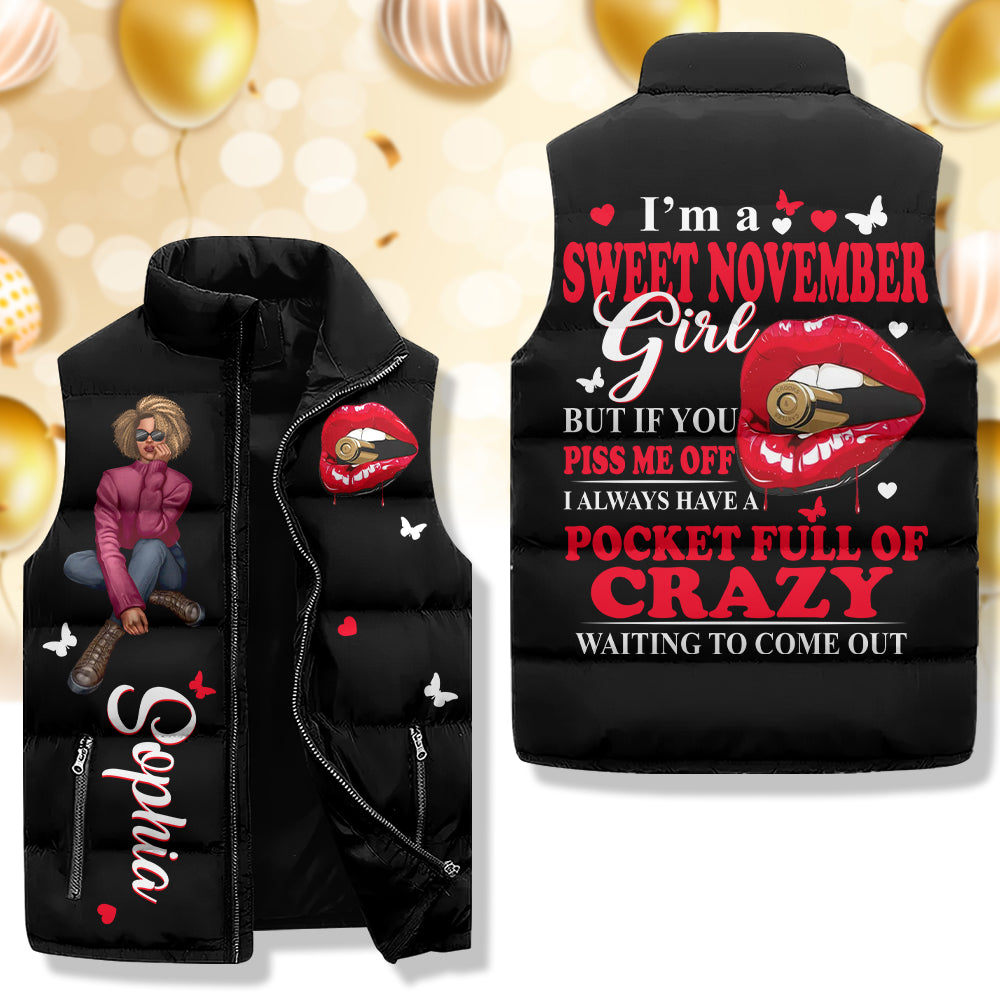 Puffer Vest - November Birthday Gifts, Custom Birthday Gift, Queens Are Born In November