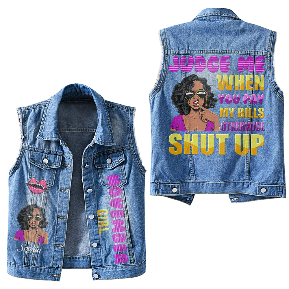 Premium Log Denim Vest - Personalised 50th Birthday Gifts, Gift Ideas 50th Birthday Woman