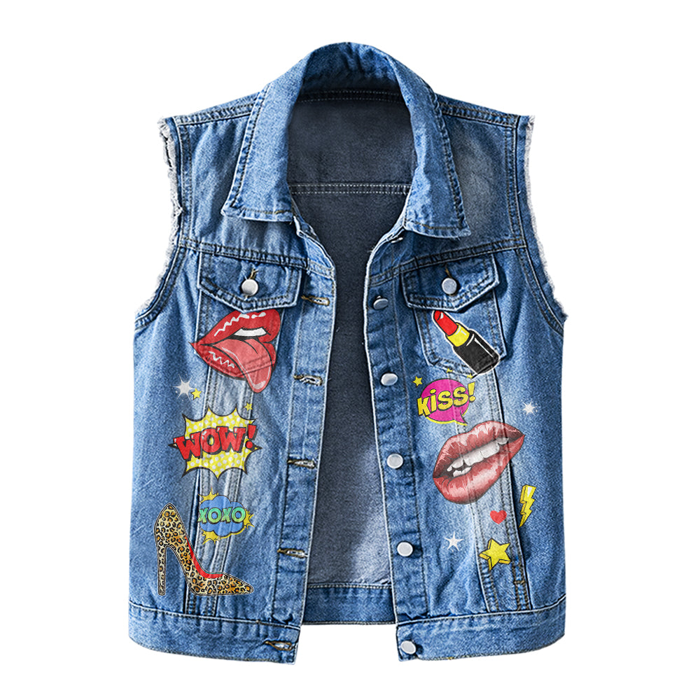 Premium Log Denim Vest - November Birthday Gifts, Custom Birthday Gift, Queens Are Born In November