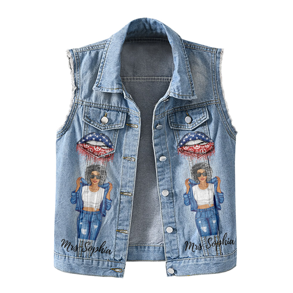 Premium Log Denim Vest - November Birthday Gifts, Custom Birthday Gift, Queens Are Born In November