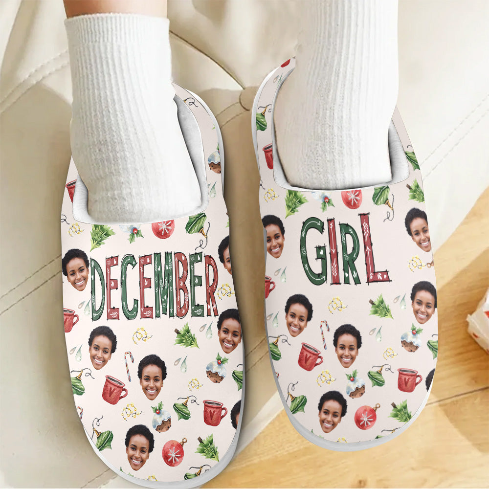 Personalized Slippers, Custom Birthday Gifts For December Girls, December Birthday Gifts For Black Woman