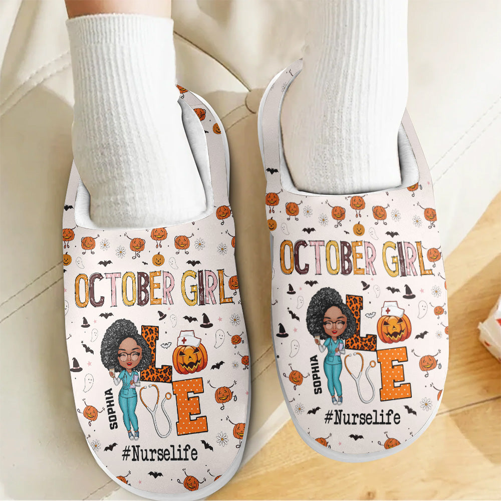 Personalized Slippers, Custom Birthday Gifts For October Girls, Birthday Gifts For Nurses, Halloween gifts